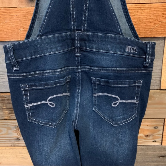 Justice Flip Sequin Distressed Cuff Ankle Overalls Size Girl's 10 - Picture 11 of 14